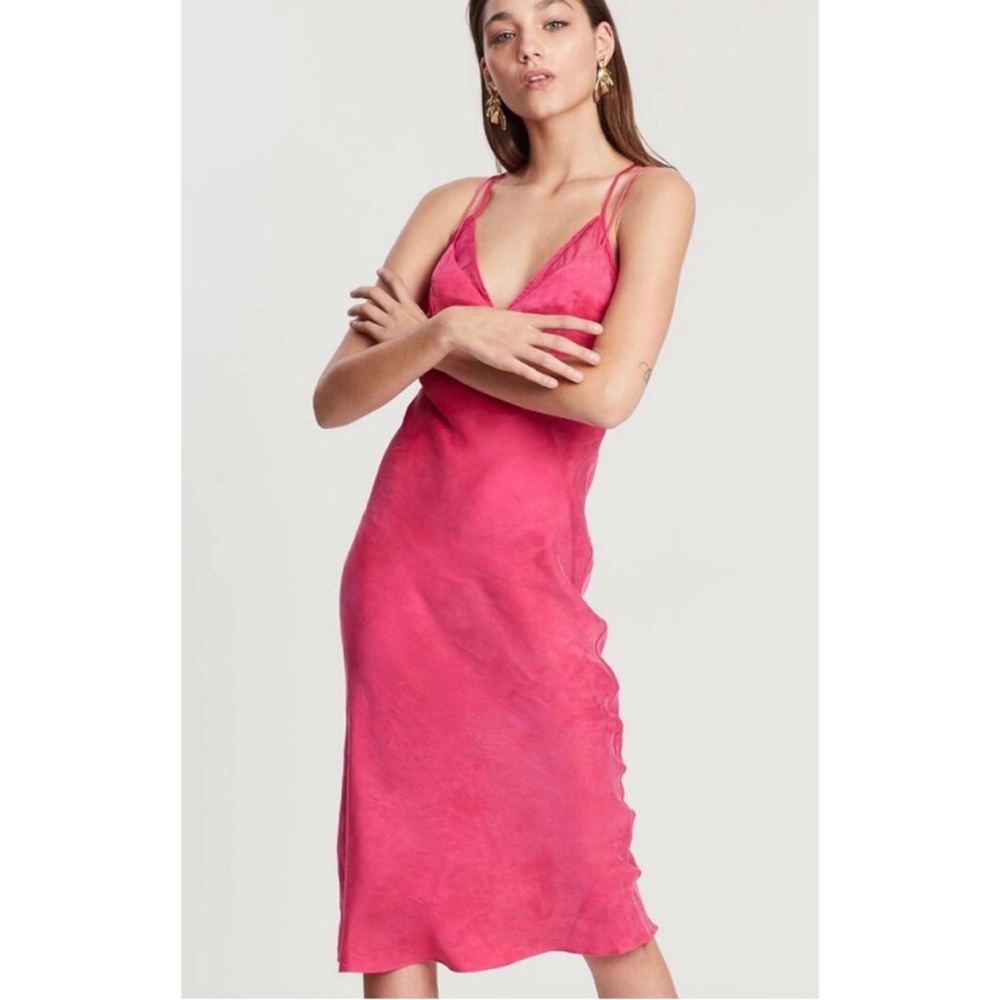 Third Form Cami Slip Bias Shadow Play Pink Midi Dress